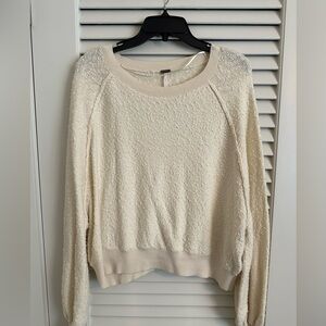 Free People off white Popcorn textured sweater